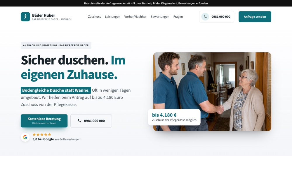 Beispielseite Bäder Huber