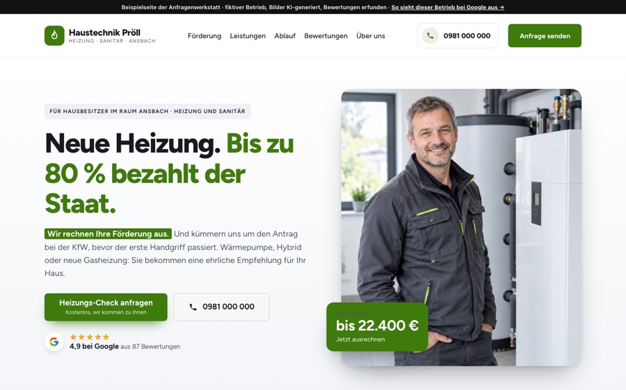 Beispielseite Haustechnik Pröll