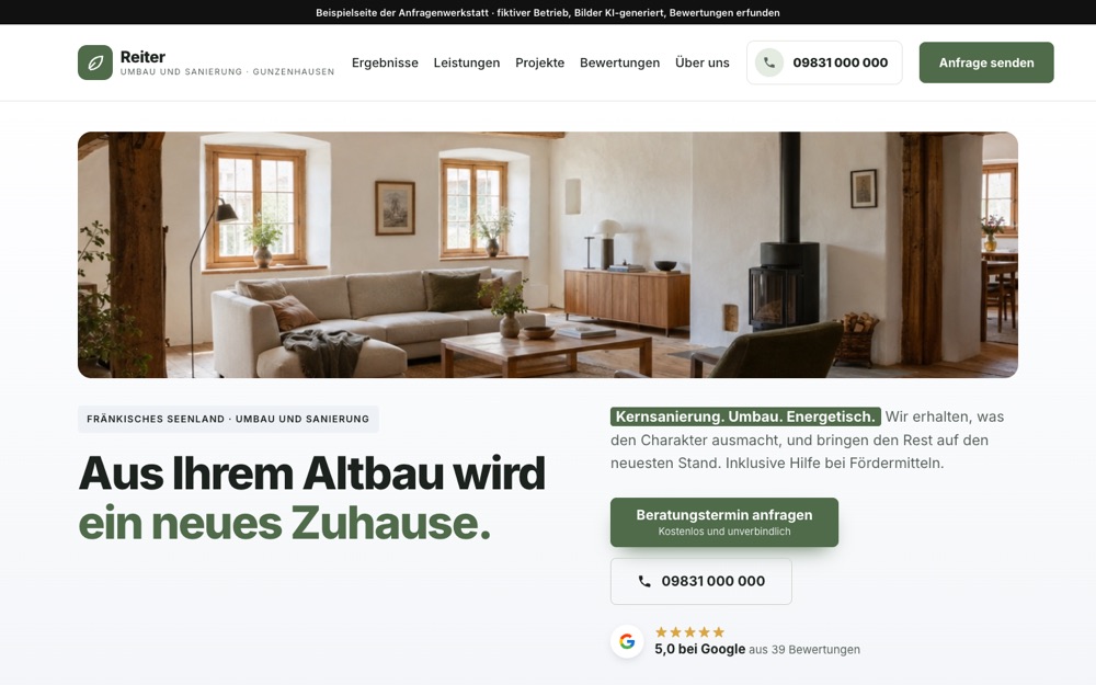 Beispielseite Reiter Umbau